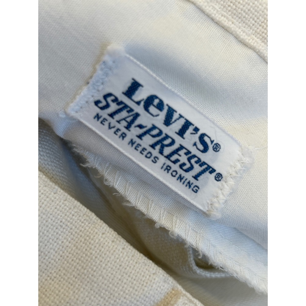 VINTAGE LEVIS STA PREST WHITE FLARE JEANS SIZE 34X32 BELL BOTTOM RETRO - Picture 7 of 7